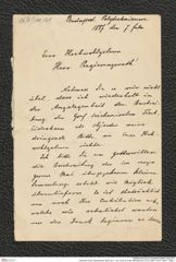 Nachlass Franz Steindachner, Brief von L. von Löczy an Franz Steindachner (07.02.1887), Inv.Nr. 308.01, Seite 1